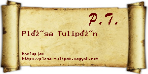 Plésa Tulipán névjegykártya